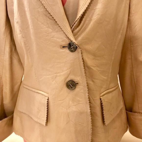 Tan leather Anne Klein Jacket - Picture 2 of 6